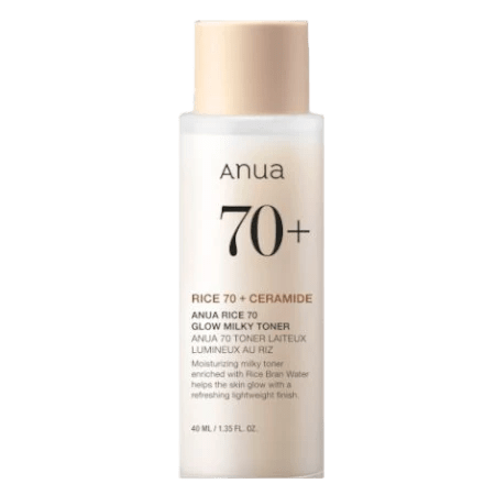 Rice 70 Glow Milky Toner - Nawilżający Tonik Ryżowy do Twarzy 40ml | Koreańskie kosmetyki ANUA | exclusify