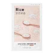 Airy Fit Sheet Mask Rice - Rozjaśniająco Wygładzająca Maska w Płachcie | Koreańskie kosmetyki MISSHA | exclusify