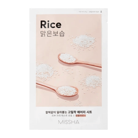 Airy Fit Sheet Mask Rice - Rozjaśniająco Wygładzająca Maska w Płachcie | Koreańskie kosmetyki MISSHA | exclusify